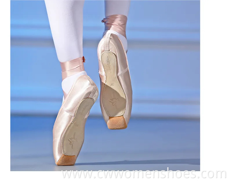 Wholesale High Quality Professional Girls Satin Pink Ballet Dance Pointe Shoes